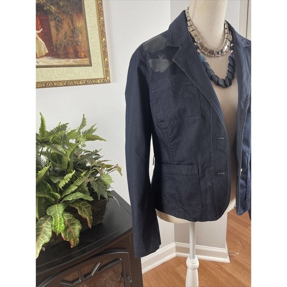 7th Avenue Design Studio New York & Co Blazer Jacket Women's Size M Blue Lined - Picture 5 of 12